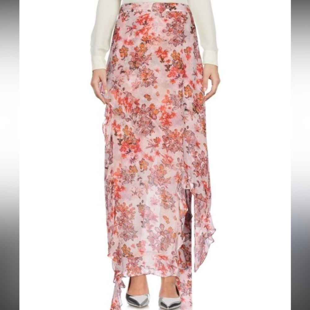 IRO Butterfly & Floral Print Layered Detail Fairycore Style Skirt